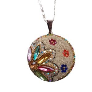 Colgante artesanal GRANDE, con microperlas y brillantes